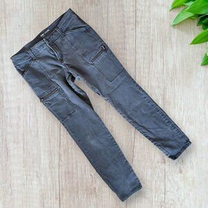 GAP Stretch Utility Legging Pants Dark Gray Zipper Pockets Women's 8